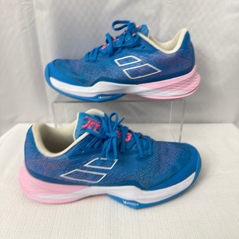 Babolat Shoes Womens Size 7.5 Jet Mach 3 All Court Tennis Pickleball Blue Pink - Picture 7 of 9